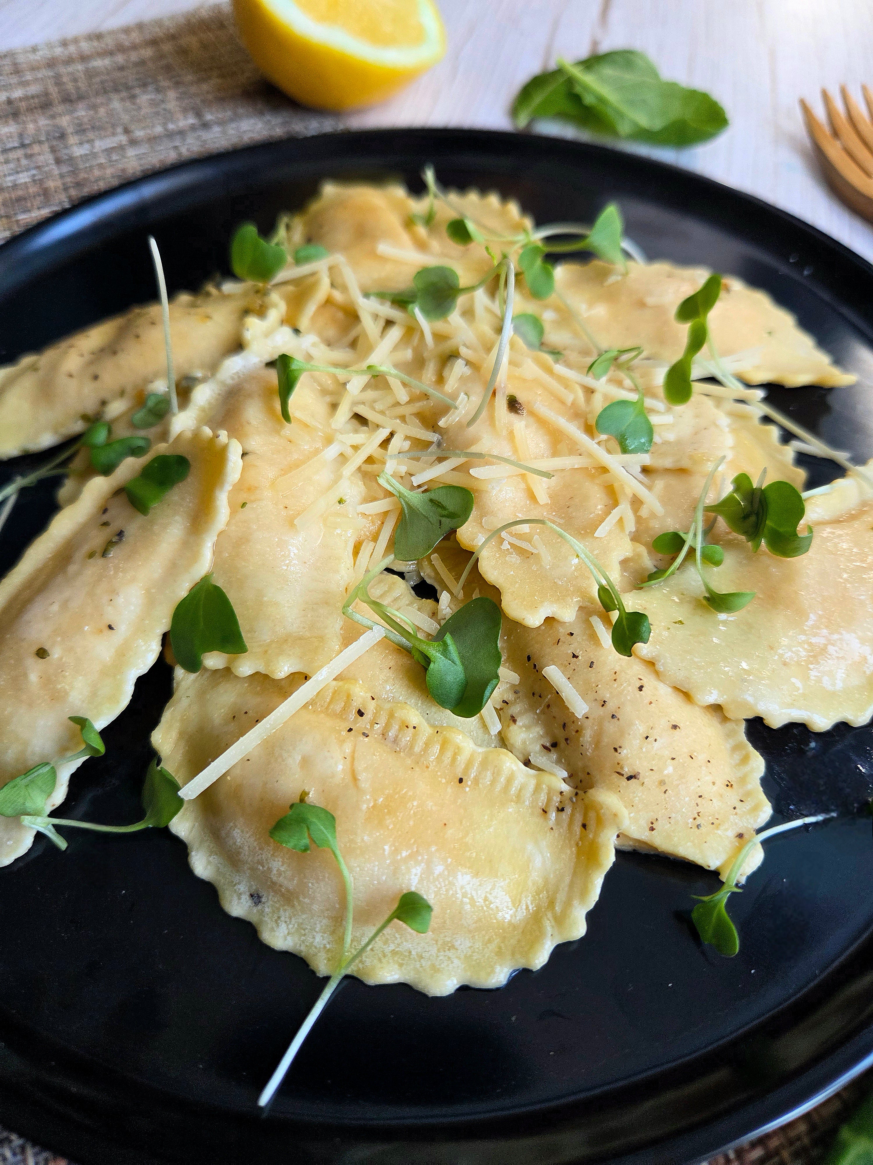 Lemon Basil Ricotta Ravioli